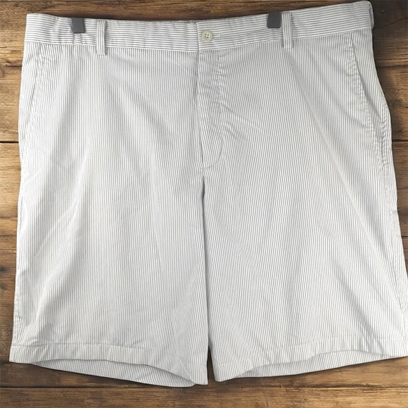 Nike Golf Men's Pin Striped White and Gray Casual Golf Shorts Sz 38 - Picture 1 of 6